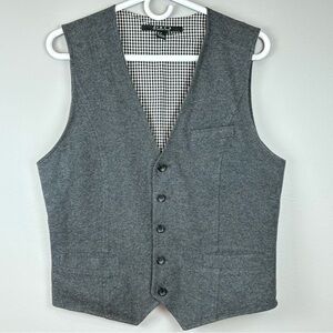 21 Men An American Brand Vest Sm Charcoal Grey 100% Cotton Button Down Classic